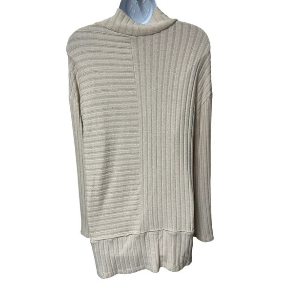 Saturday Sunday Anthropologie Womens Mock Neck Kate Ribbed Tunic Size M - Picture 2 of 8